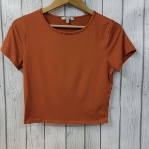 Papaya Rust colored long crop top